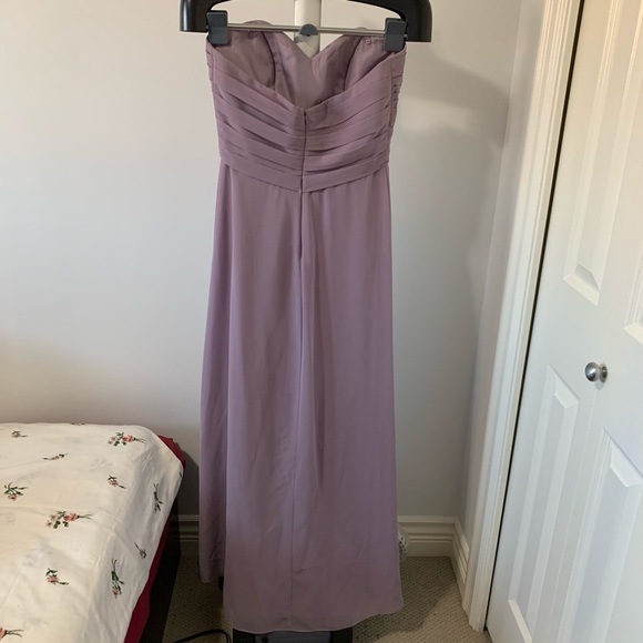 Strapless Dusty Lavender Bridesmaid Dress - Picture 2 of 8